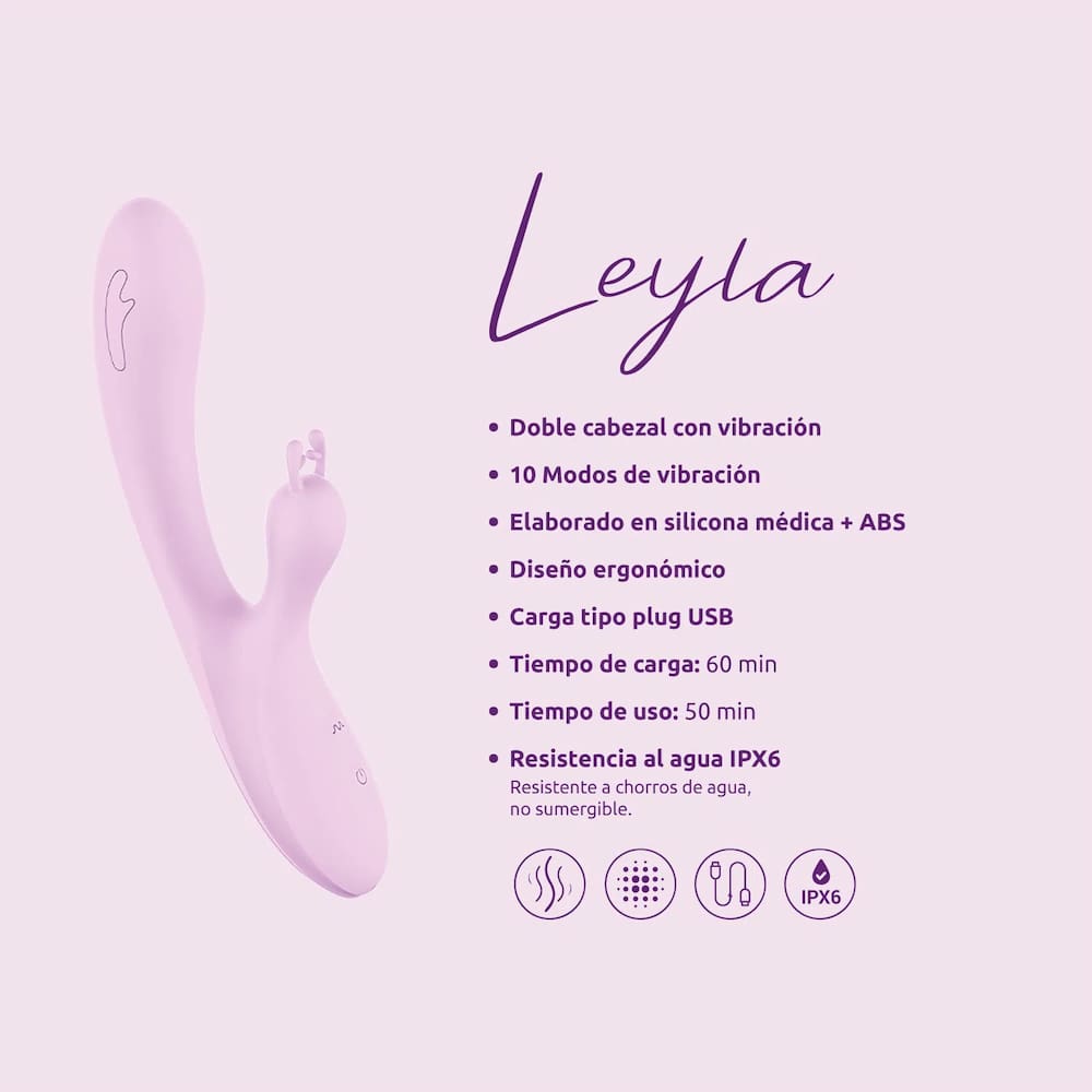 Vibrador Doble Leyla CamToyz Lila