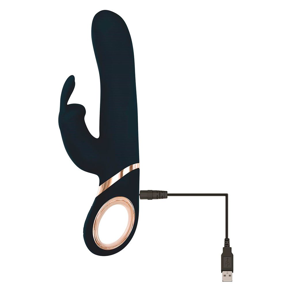 Vibrador Rabbit Eva Giratorio Azul Oscuro