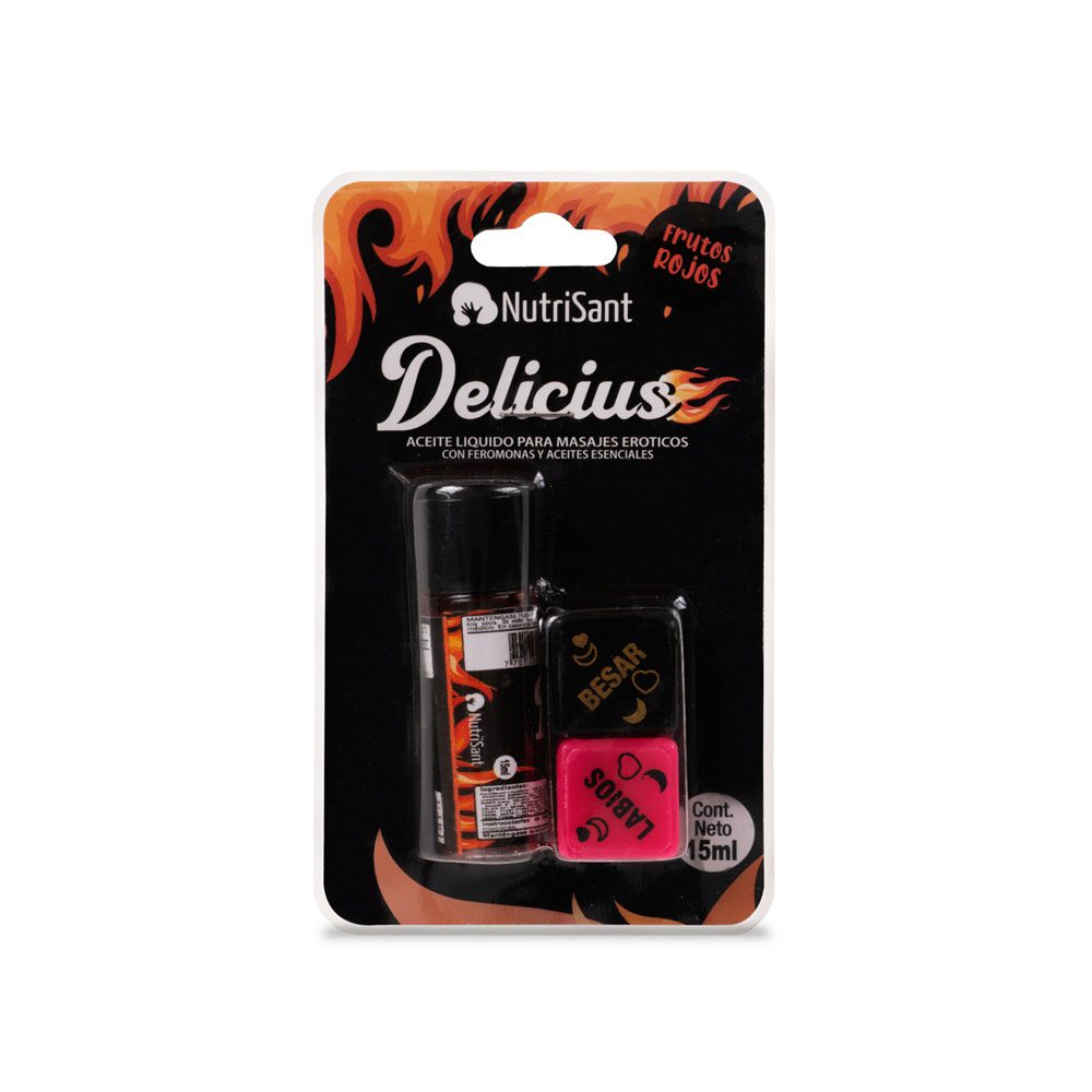 Aceite Caliente para Masajes Delicius con Dados 15 ML