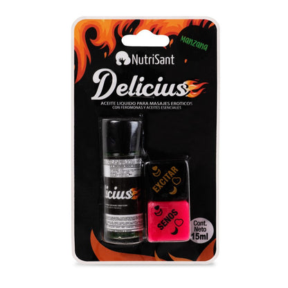 Aceite Caliente para Masajes Delicius con Dados 15 ML