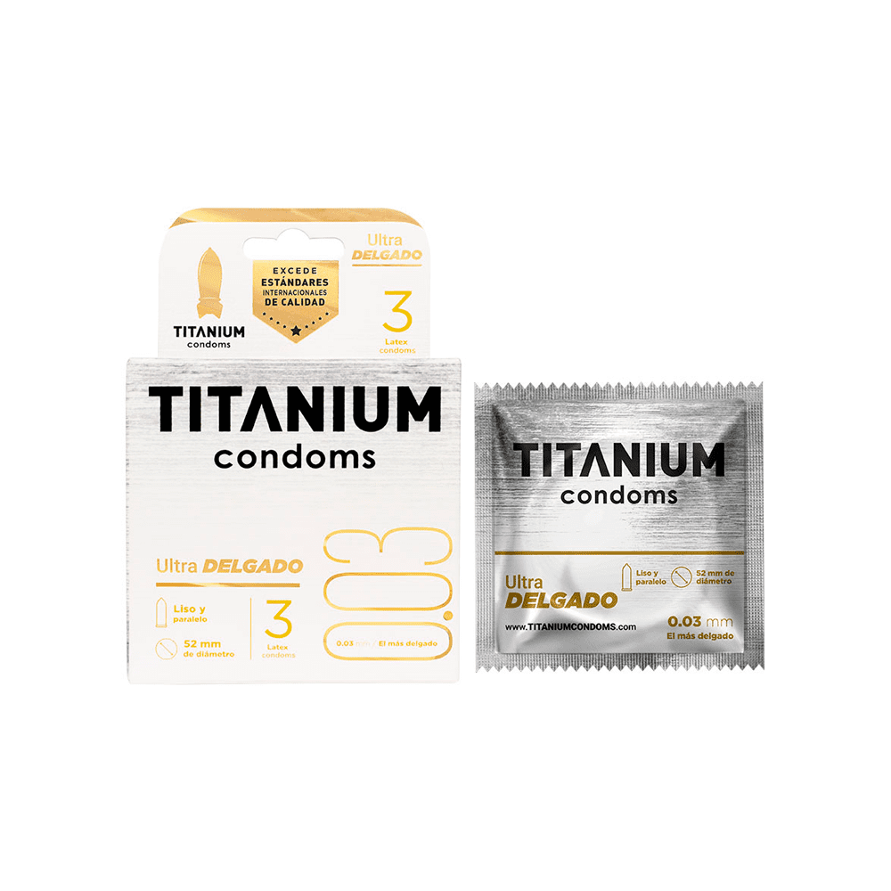 Condones Titanium Ultra Delgado x 3 Unidades