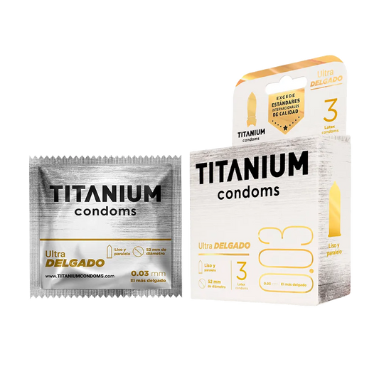 Condones Titanium Ultra Delgado x 3 Unidades