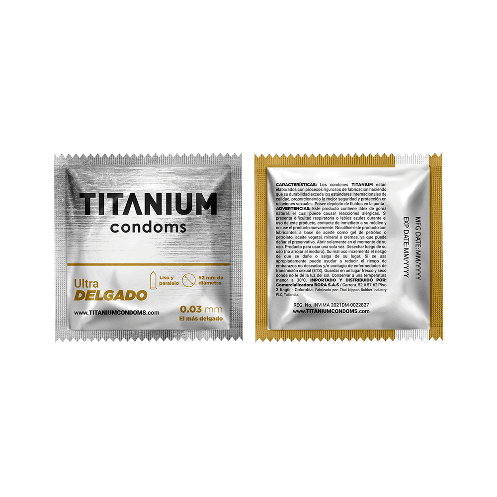 Condones Titanium Ultra Delgado x 3 Unidades