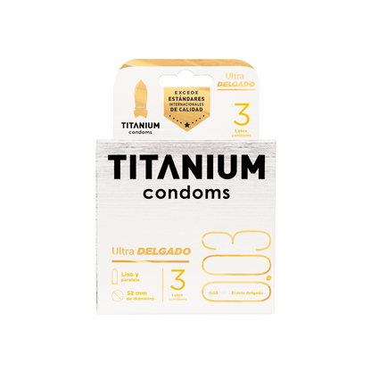 Condones Titanium Ultra Delgado x 3 Unidades