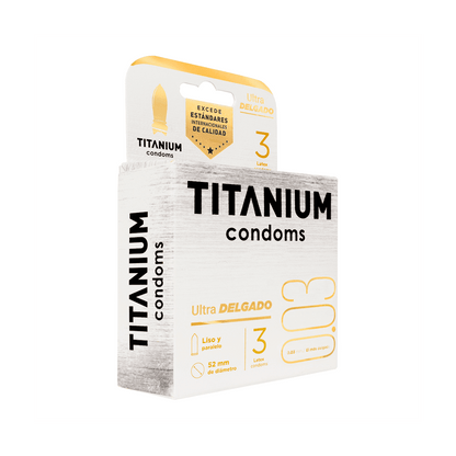 Condones Titanium Ultra Delgado x 3 Unidades